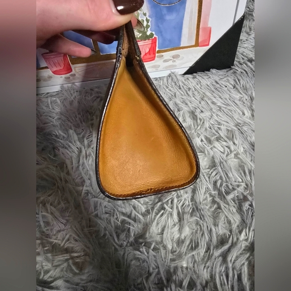 Celine Brown & Gold Vintage Signiture Monogram Small Clutch/Crossbody (EUC)(D03) - Picture 3 of 9